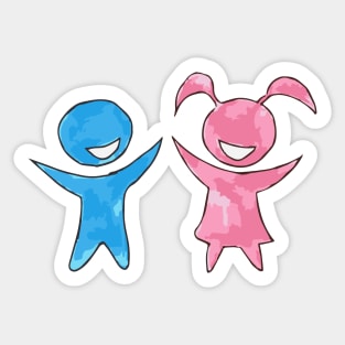 Blue Boy | Pink Girl Sticker